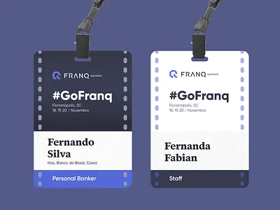 Event Badge Design badge bank branding crachá event graphic movie strip