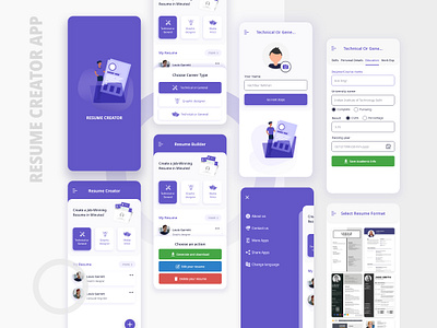 Resume creator app 2 cv maker cv resume template mobile resume resume clean resume cv resume template ui ux