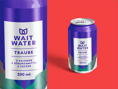 Wait Water - Brand & Can [Concept Art] branding design flat flat design flat illustration flatdesign graphic illustration logo package packaging design packing packing design pantone trends vector