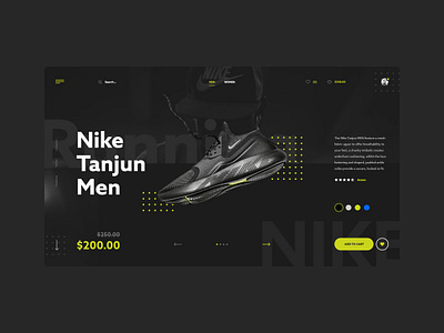 #71 Shots for Practice cart design ecommerce flat homepage minimalism nike product shoe shop shopping sneakers store ui ux website