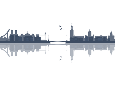 Scandinavian capitals copenhagen illustration oslo scandinavia silhouette stockholm