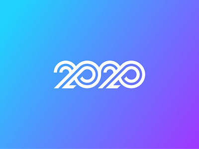 Happy New Year! 2020 concept figma gradient lettering logo logotype minimal monogram new year simple typogaphy