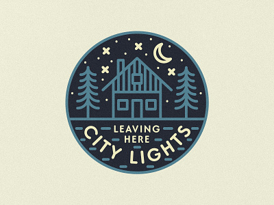 City Lights Vintage Badge 🏕️🌲✨ adventure badge badge design badge logo badgedesign band bold branding cabin camping explore illustration logo punk the forest the woods tree typography vintage badge wild