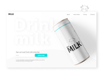 Landing page — Daily UI #003 animal daily ui dailyui design desktop figma first screen form landingpage milk white