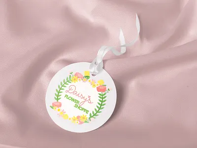 Flower shop logo branding floral flower hand lettering leaves logo pastel pink sunflower