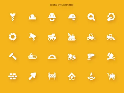 Construction Icon Set construction design icon icon design icon designs icon set iconography icons icons set illustration ui vector