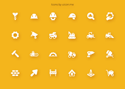 Construction Icon Set construction design icon icon design icon designs icon set iconography icons icons set illustration ui vector