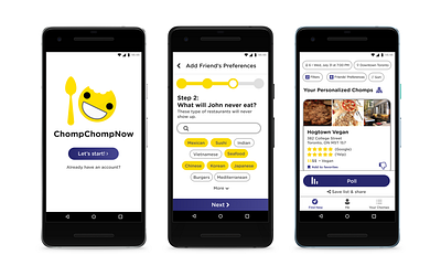 ChompChompNow Mockup app design ui ux