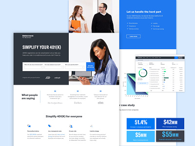 401(K) Landing Page 401k branding conversion design conversion rate optimization cro graphic design investment landing page layout marketing marketing collateral software typography ui. ux design web design