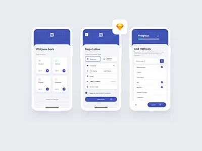 STEMuli App Redesign app design clean ui high school login onboard onboarding registration school signup sketch sketchapp startup student studentapp uiux