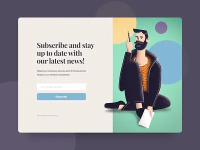 Subscription Page Illustration adobe photoshop daily ui design illustration landing page subscribe ui ui design ux web web design website