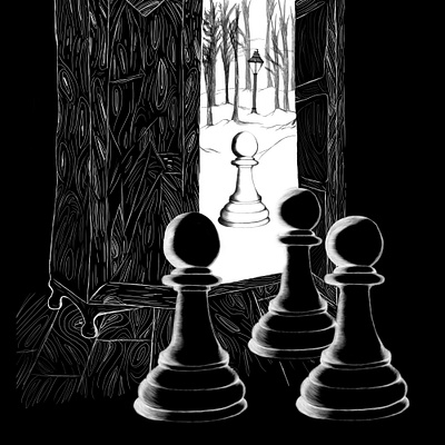 Narnia Chess achurado adobe black and white brushes chess design digitalart diseño grafico illustration imagination lightroom narnia photoshop photoshop ilustration wardrobe