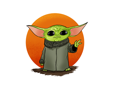 7 pound, 8 ounce, baby Yoda illustration practice