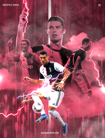 Forza Ronaldo art colorful cristiano cristiano ronaldo art design digital art football football art illustration kashane lighting football pink football rocket rondesign smith