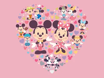 Cutie Couple character design disney illustration mickey mouse vector