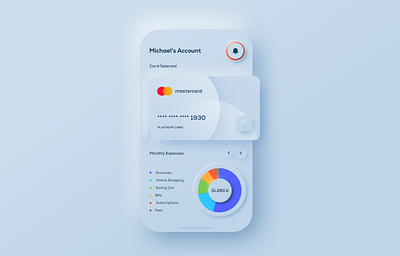 Conceptual Dashboard Screen bank concept dashboard data flat mobile skeumorphism skeuomorph visual