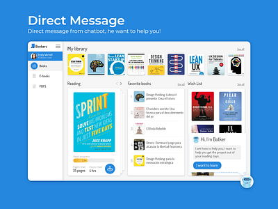 Direct Message / DailyUI Challenge #13 adobe adobexd appdesign application book books designer favorite library ui ui design uxdesign wishlist