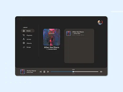 1 hour UI challenge: Create UI for Music Player music player uidesign