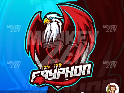 gryphon mascot esport logo design charachter e sport eagle esport game gamer gryphon logo mascot sale sport vector