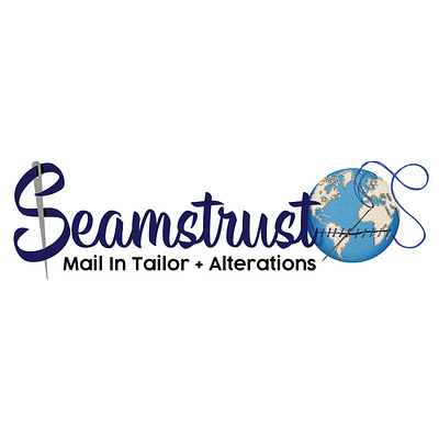 Seamstrust Mail In Tailor + Alterations branding design logo vector