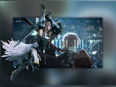 FF 13 X-2 web adobe clean cool dark mode design final fantasy 13 graphic lightning modern multimedia photoshop ui ux web webdesign