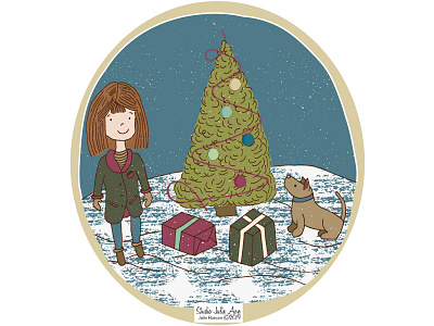 Anna's Christmas Tree animal character design childrens art childrens illustration christmas digital painting editorial illustration hand drawn illustration illustration xmas
