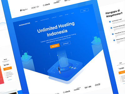 niagahoster web exploration. color ecommerce flat gradient hosting illustration internet landing shop ui ux web