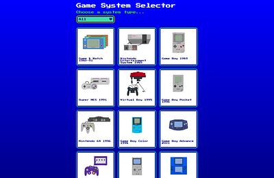 Retro game system selector css flexbox game system gaming retro vectorart