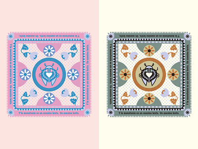 Bandana Designs bandana beetle beetles brand brand identity branding branding design floral folk geometric illustration logo pattern pattern design