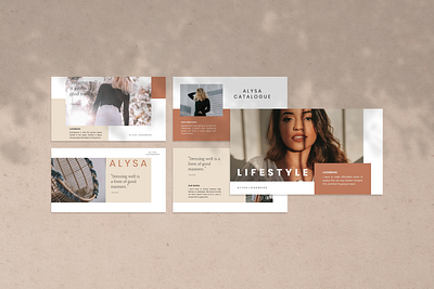 ALYSA Powerpoint Template alysa cream deck elegant fashion google slide keynote model pitch powerpoint ppt pptx presentation presentation layout simple slide template women