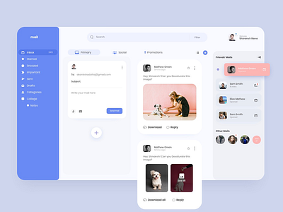Mail application art design development flat interaction logo mail network simple social ui userexperience userinterface ux webapp webpage website