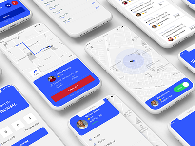Taxi - Driver app concept design adobe blue clean concept creative design designer inspiration landingpage minimal mockup simplicity taxi taxi app taxi booking app taxi driver taxidermy uber ui design web design