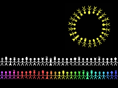 Stick Character Solidarity Pattern design equality friends friendship graphic design humanity illustration kindness minimal pattern pattern art people print rainbow repeat simple solidarity stick figure vector
