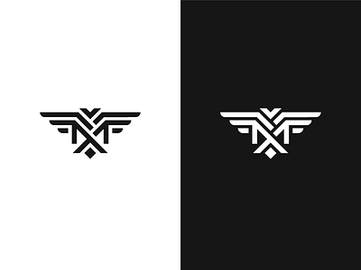 Monogram M logo in shape of Bird bird birdlogo eagle falcon fly flying lines logo logodesign minimal modern monogram phoenix phoenix logo simple wings