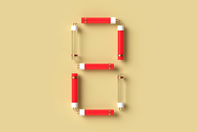 Two for... 2 36daysoftype 3d 3d art 3d illustration blender cycles dribble illustration neon light number numerology red render rendering simple two typography vector