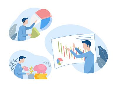 business advertising banner business character design flat illustration ui vector website