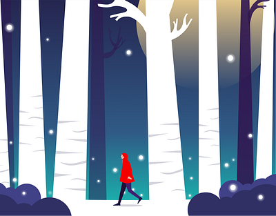 The Walk forest illustration illustration art magical vector vectors walking