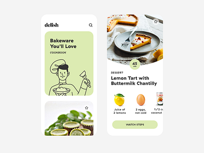 Recipe App app bakery design green illustration ios mobile recipe recipe app ui ux