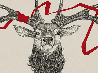 Deer antler antlers deer fantasy hand drawn illustration illustrativeart pencildrawing vector wildlife