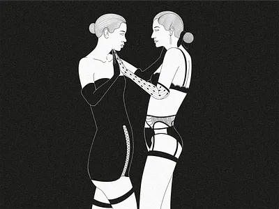 sing, sing blue silver body female feminine girl illustration lingerie noise vector woman