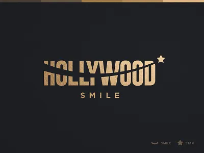 Hollywood Smile - Brand Identity brand brand identity branding custom font design gold golden identity designer illustration lettermark logo logomark logotype design logotype designer luxury negative space shooting star smart mark typography wordmark logo