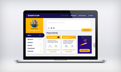 StartMeUp: Social Network Concept design ui web