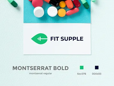 Fit Supple logo design brand identity branding creative design dumbbell fitness gym health identity leaf logo logo design mark natural negative space nutrition supplements symbol vector workout