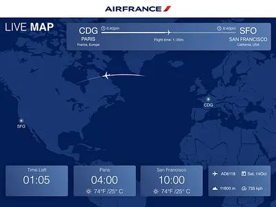 Proto Airfrance IFE airfrance airline airplane app dashboard ui design effects entertainment flight ife ipad movie typography ui ux web