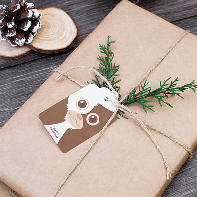 Gizmo Christmas Gift Tag rebound christmas concept dribbbleweeklywarmup holidays rebound tag xmas