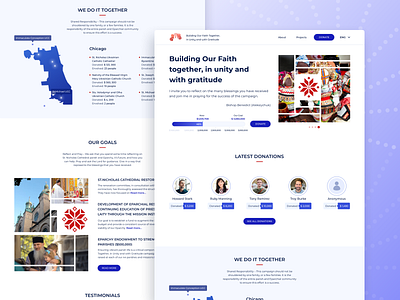 Fundraising project for the Ukrainian Catholic Church color design donation landing logo map photoslider popular progress bar progress bars slider ui ui design uiux ux vector web webdesign