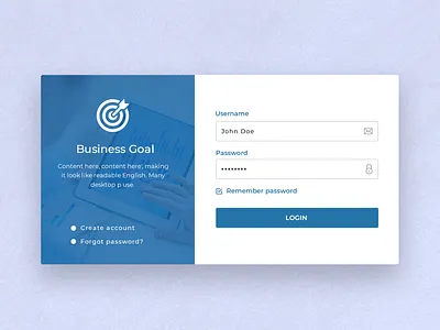 Login page design admin admin panel admin template blue business businesslogin button cleanui creative goal illustrator login login form login screen password signup website