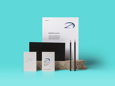 Logo Design for Demir Gaýa (2012) blue branding businesscard company company logo design logo mountain sharp vector