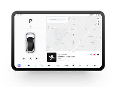 tesla car dashboard design ui web