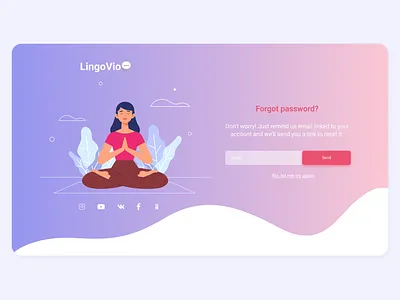 Forgot password? | LingoVio design flat girl illustration interface minimal onboarding password signin signup ui uidesign uiux user interface ux web webdesign website